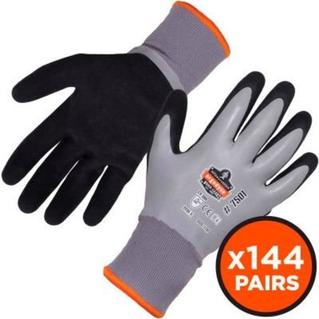 ERGODYNE ProFlex 7501 Coated Waterproof Winter Work Gloves, Large, Gray, Case 17934